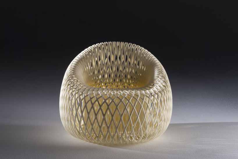 keisuke fujiwara: wrapping chair molded from styrofoam mesh