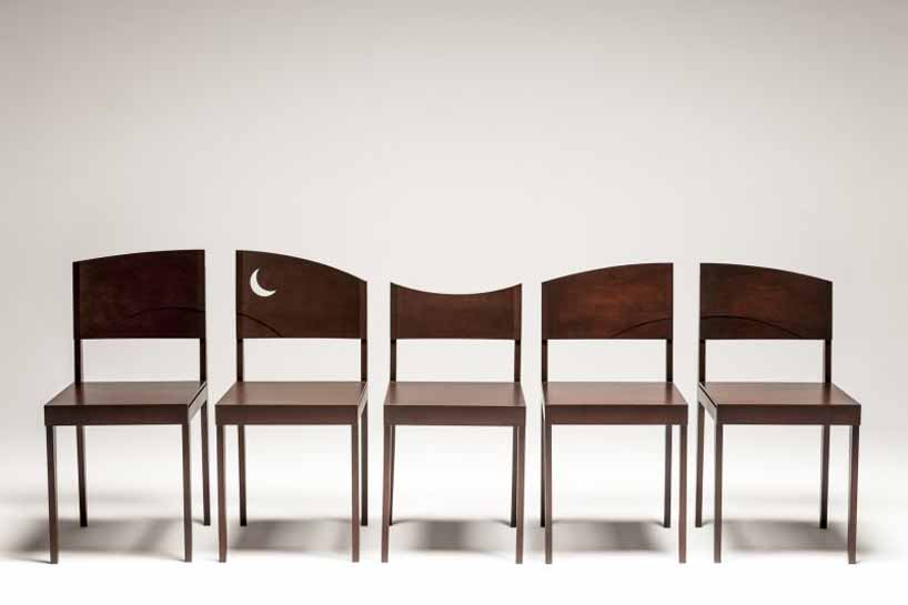 keisuke fujiwara mimics mountain range silhouette in TV chair