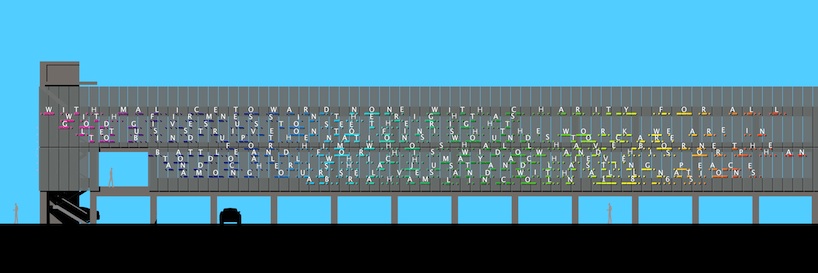 ray king adorns U.S veterans hospital car park with morse quotes