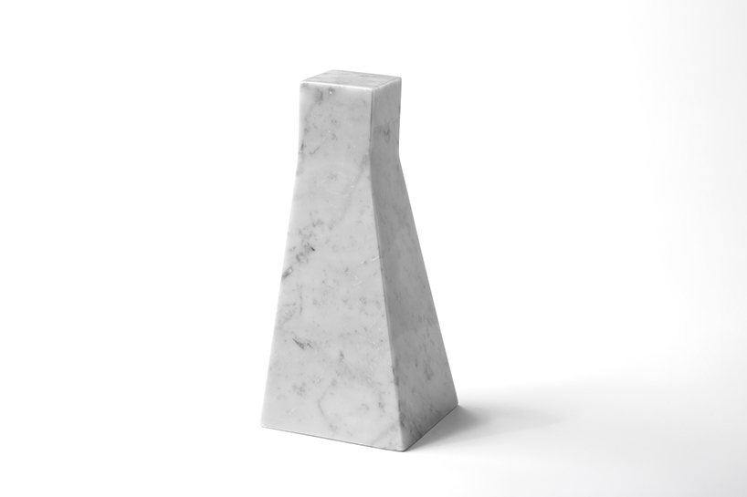 carved from solid carrara marble, abstract house-like objects explore architectural form - 8