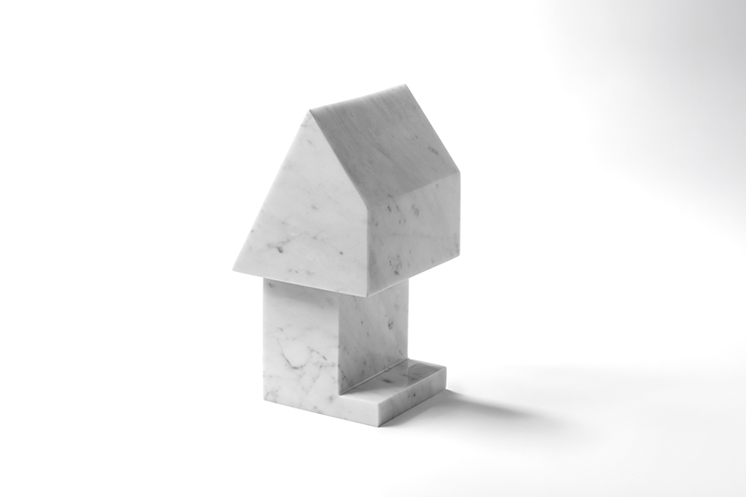 carved from solid carrara marble, abstract house-like objects explore architectural form - 6
