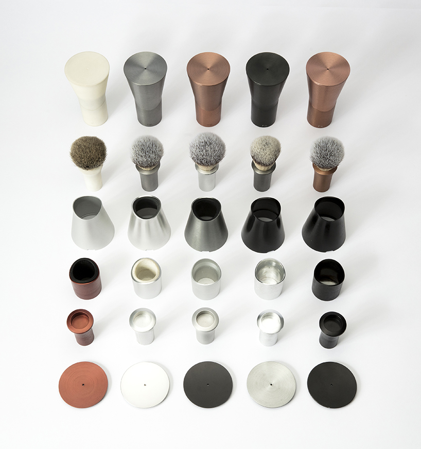 benjamin hubert's shaving brush set for follicle & limb taps into traditional male grooming