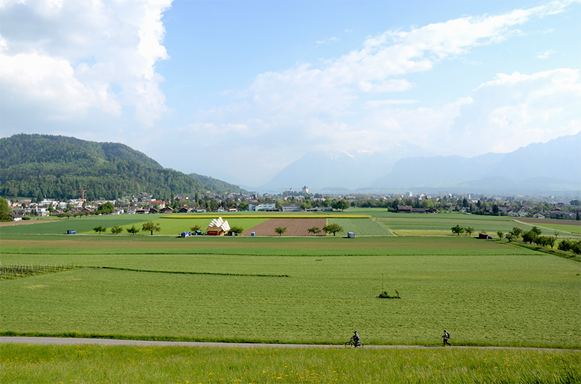 antonio scarponi's jungfrau pavilion in switzerland references the mountain panorama