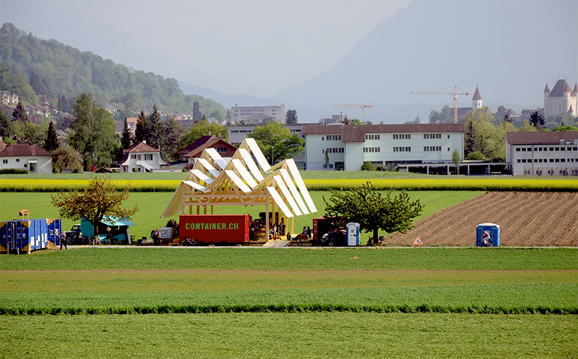 antonio scarponi's jungfrau pavilion in switzerland references the mountain panorama