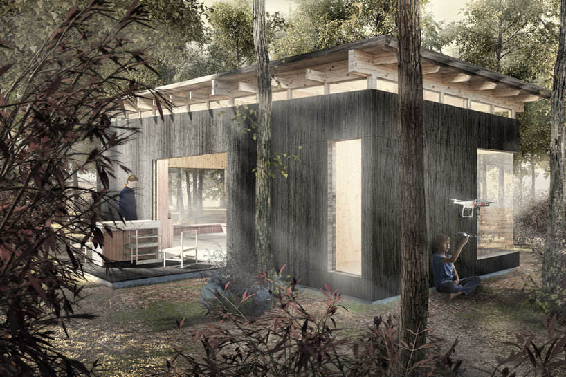 new modern rustic: et al.'s catskill cabin is a prefabricated outdoor living room