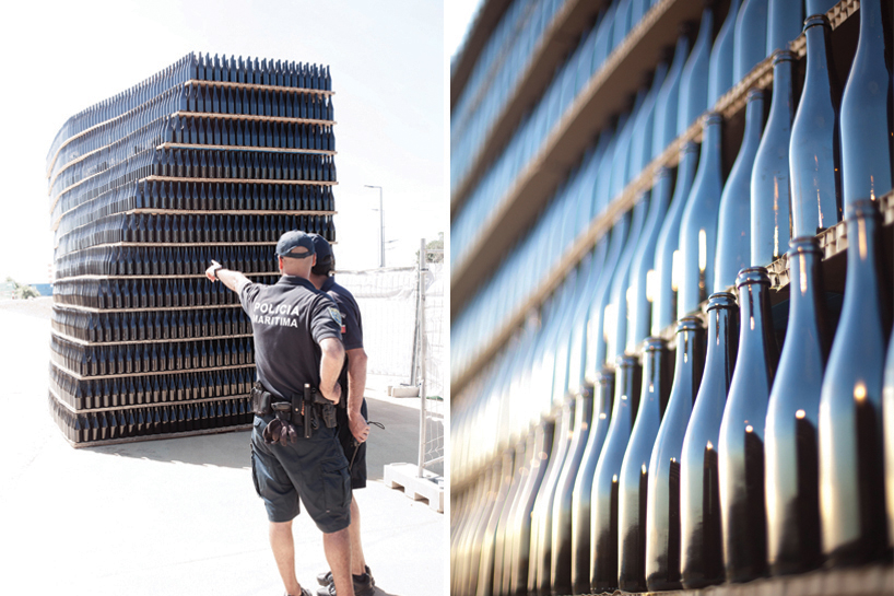 fahr0213's 50,000 glass bottles entranceway for figueira da foz festival