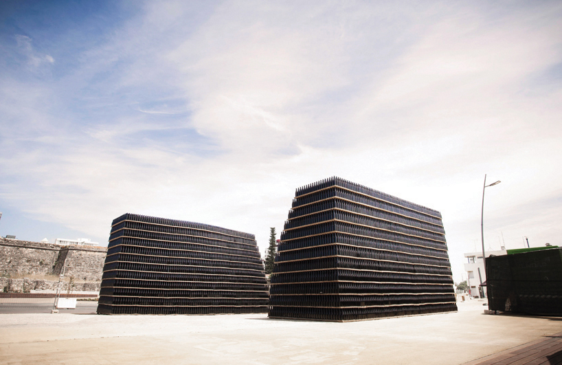 fahr0213's 50,000 glass bottles entranceway for figueira da foz festival