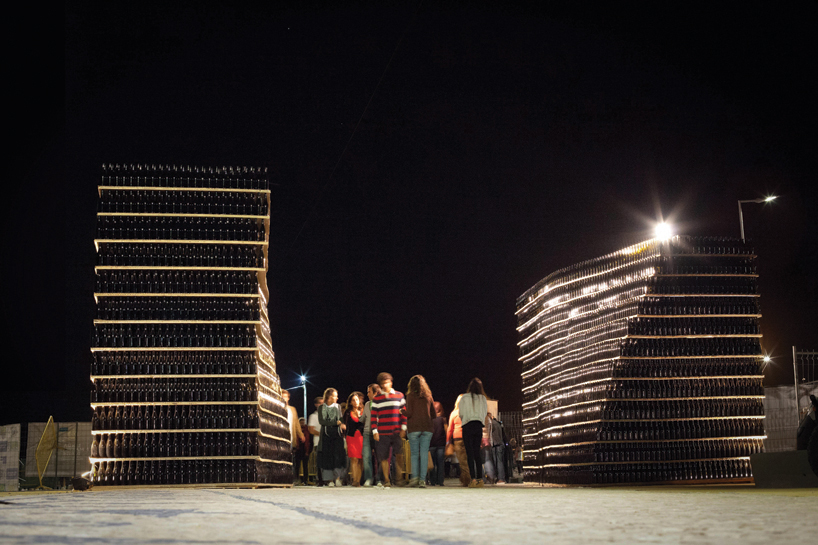 fahr0213's 50,000 glass bottles entranceway for figueira da foz festival