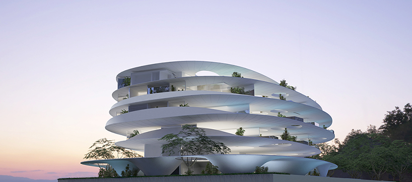 seashell-like reflective volumes form residential proposal in athens by ...