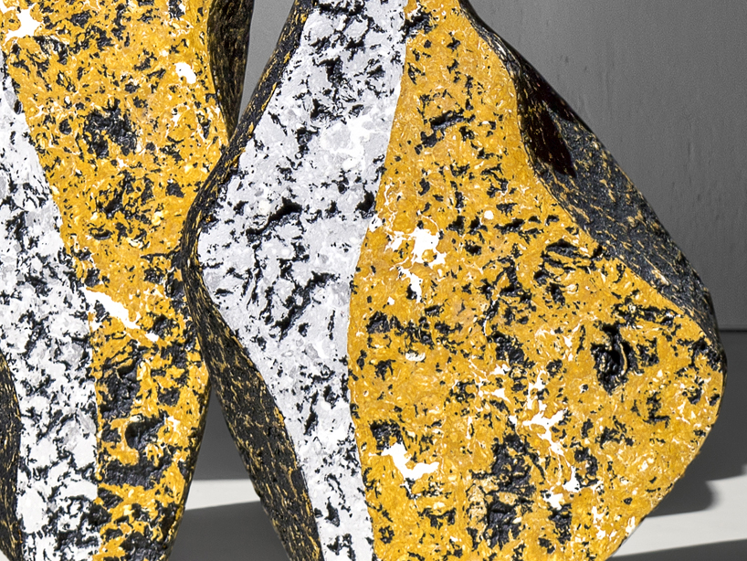 recycled paper composite forms sculptural vessels that evoke volcanic rocks - 3
