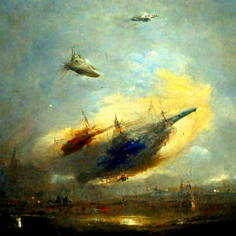 Filippo Nassetti's AI designs place spaceships in the painted worlds of Bosch and Caravaggio