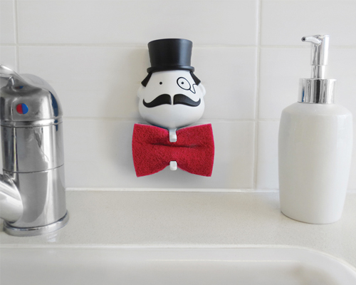 mr sponge by peleg design dresses up the kitchen sink with a bow tie