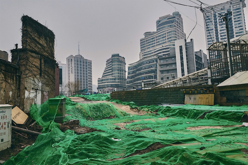 manuel alvarez diestro's photo series reimagines urban expansion through fabric landscapes