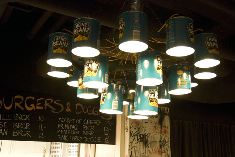 willem heeffer: up cycled heinz bean can chandeliers