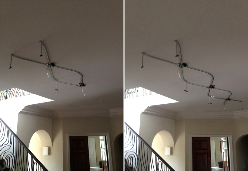 rhythm plafoniera - a suspended flowing light by i m lab