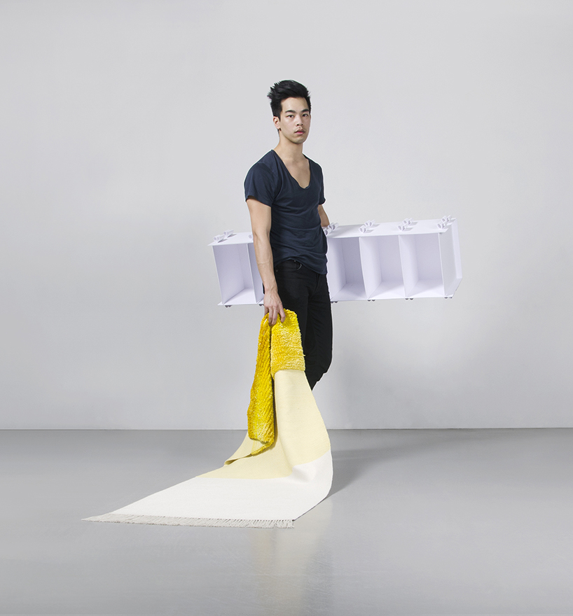 willy chong cultivates his dual heritage with paper shelf and silk rug