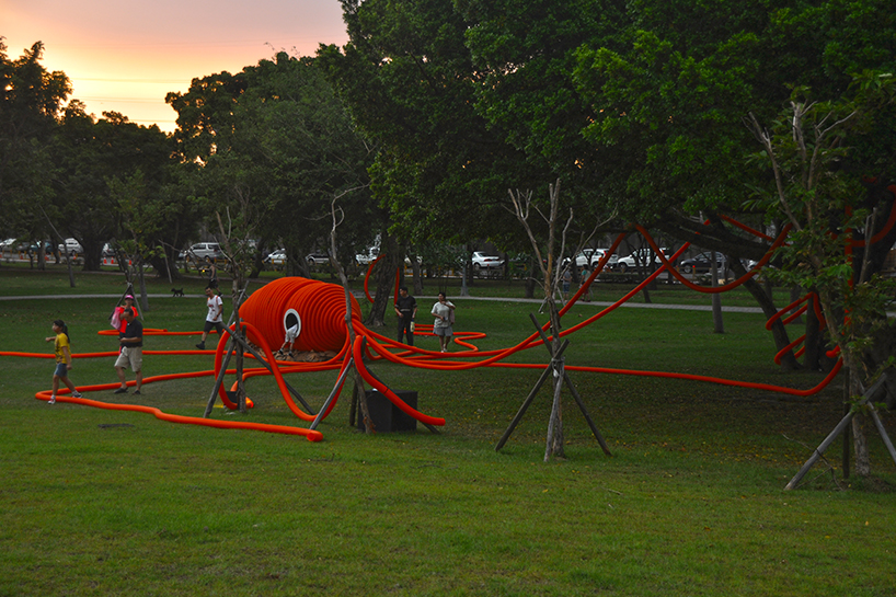 kraki the giant squid sprawls its lengthy tentacles at the 2017 taipei public arts festival