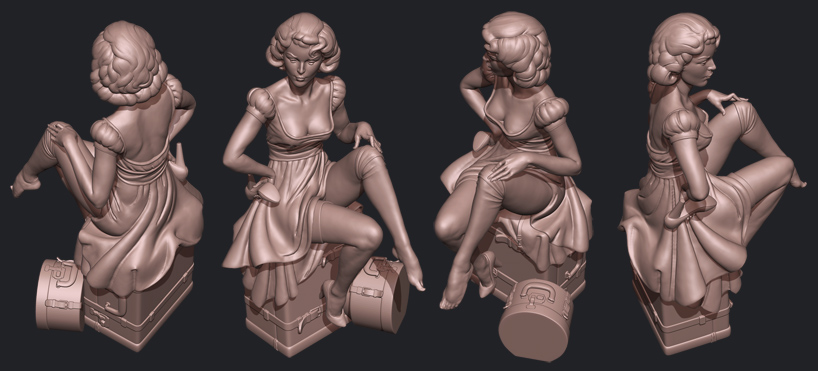 natural girls digital wooden sculptures by ben godi