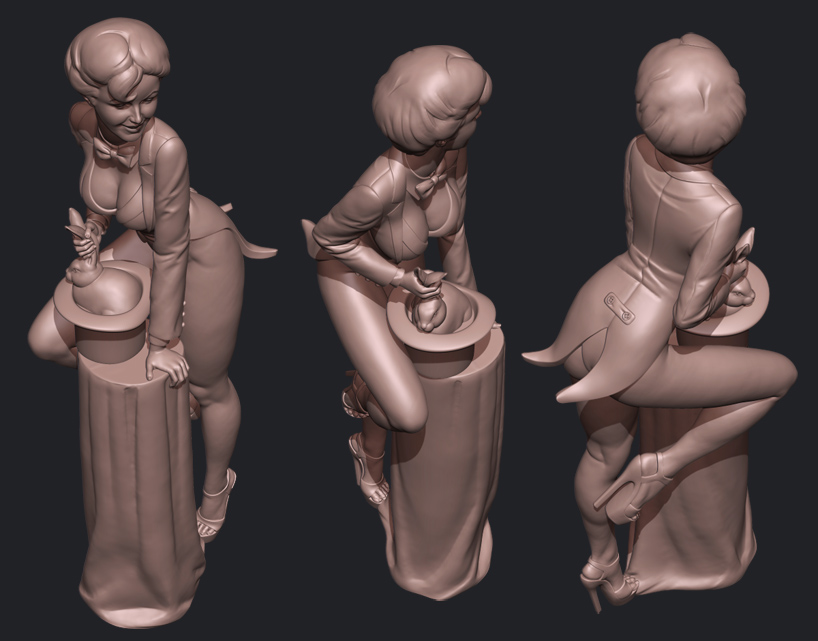 natural girls digital wooden sculptures by ben godi