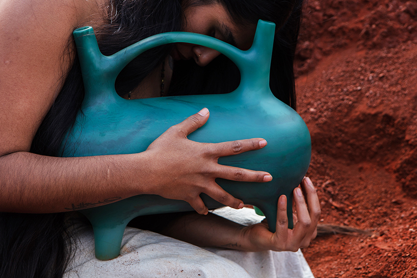 turquoise resin reimagines peruvian clay whistling vessels for vic&uacute;s collection