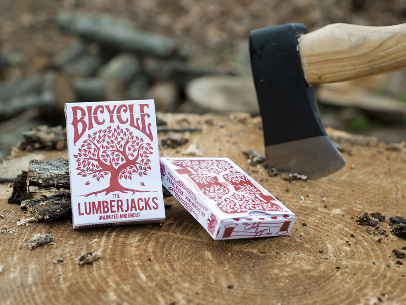 lumberjack themed bicycle playing cards by vadim smolenskiy