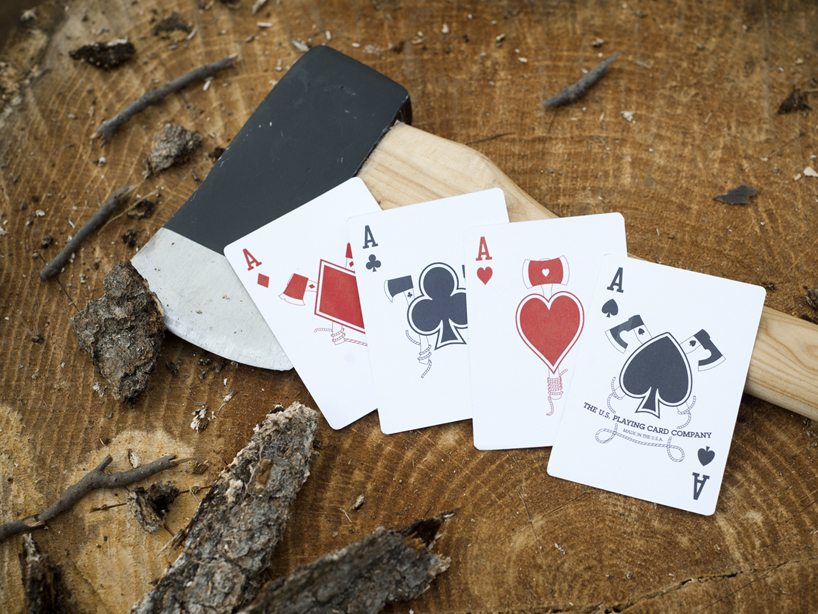 lumberjack themed bicycle playing cards by vadim smolenskiy