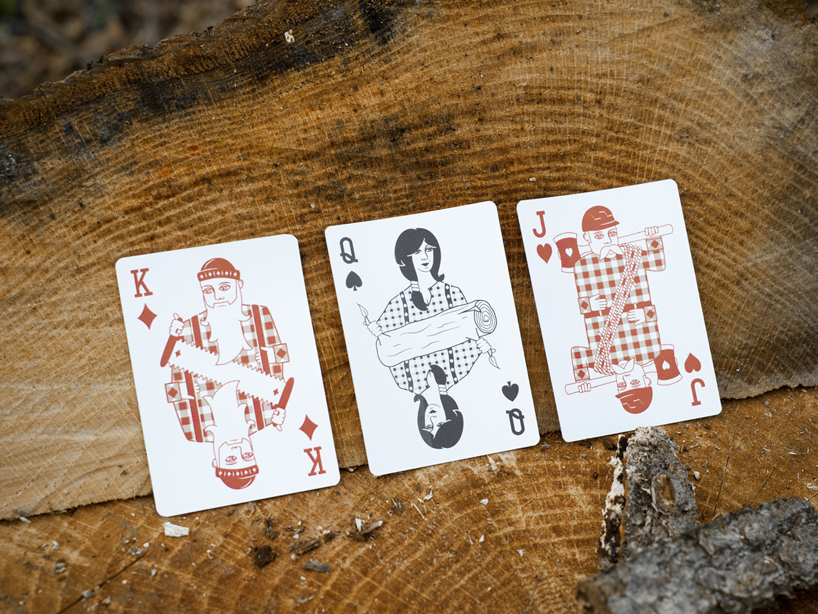 lumberjack themed bicycle playing cards by vadim smolenskiy