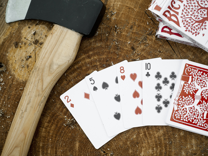 lumberjack themed bicycle playing cards by vadim smolenskiy