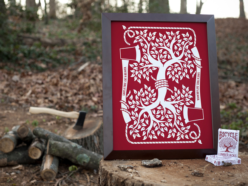 lumberjack themed bicycle playing cards by vadim smolenskiy