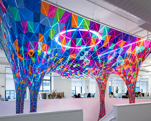 SOFTlab's installation casts color on behance's new york HQ