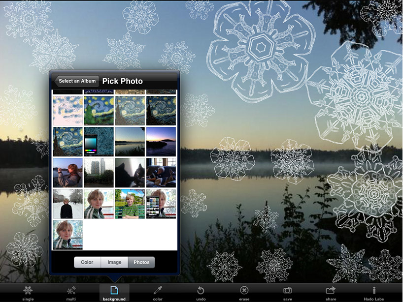 snowflakes app by hado labs for iPad & iPhone
