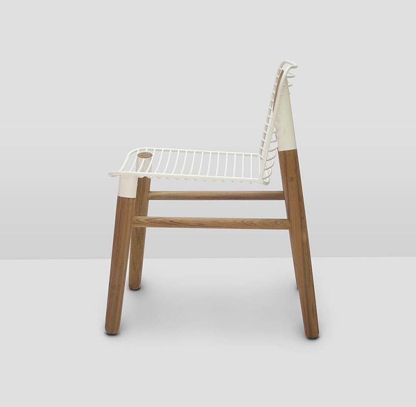 cutting edge chair and leaning fruit bowl by studio 248