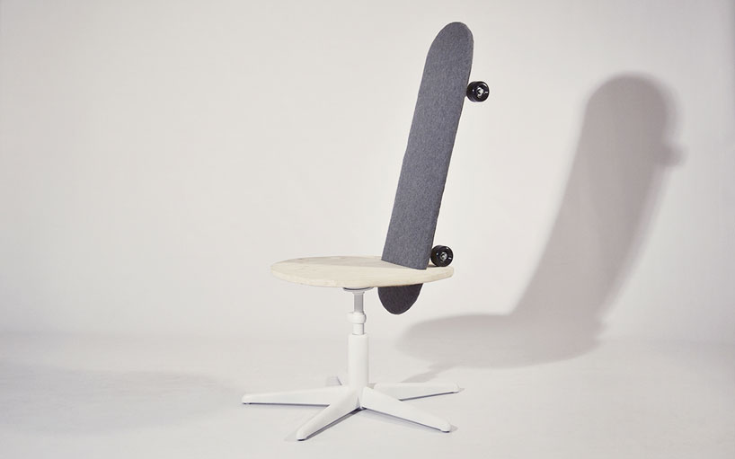 skateboarding and workplace seating combined in mobilité
