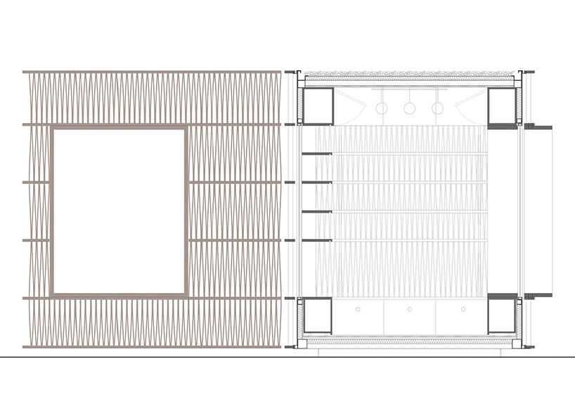 woven timber façades clad a series of box-like pavilions in crete, greece