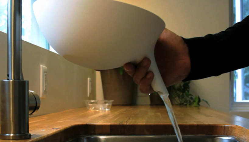 funnelled anton strainer bowl makes it easy to clean produce