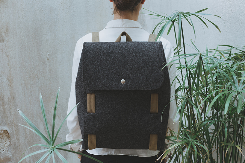 the lasso bag is a locally sourced, waterproof wool-felt everyday essential