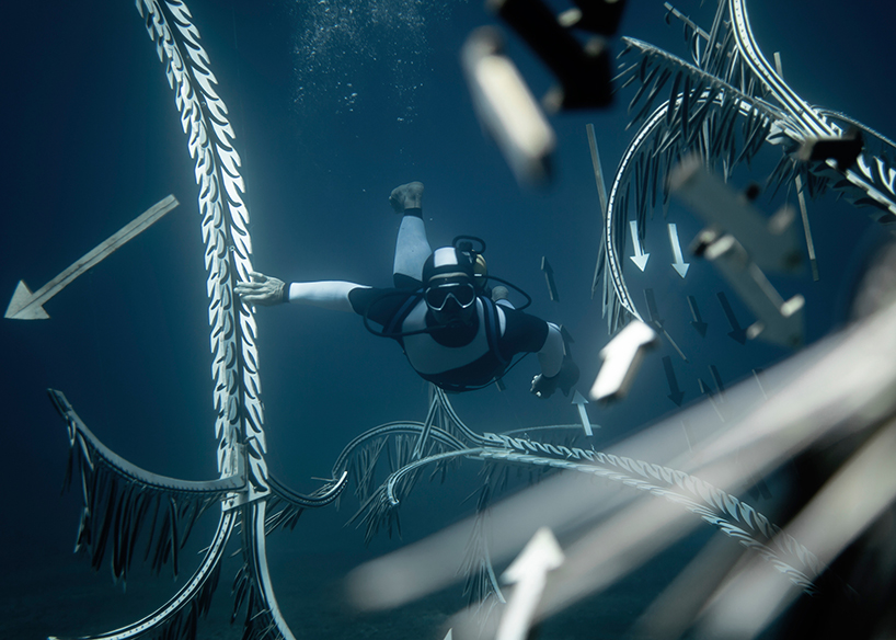 hortense le calvez + mathieu goussin showcase underwater art installation below the aegean sea