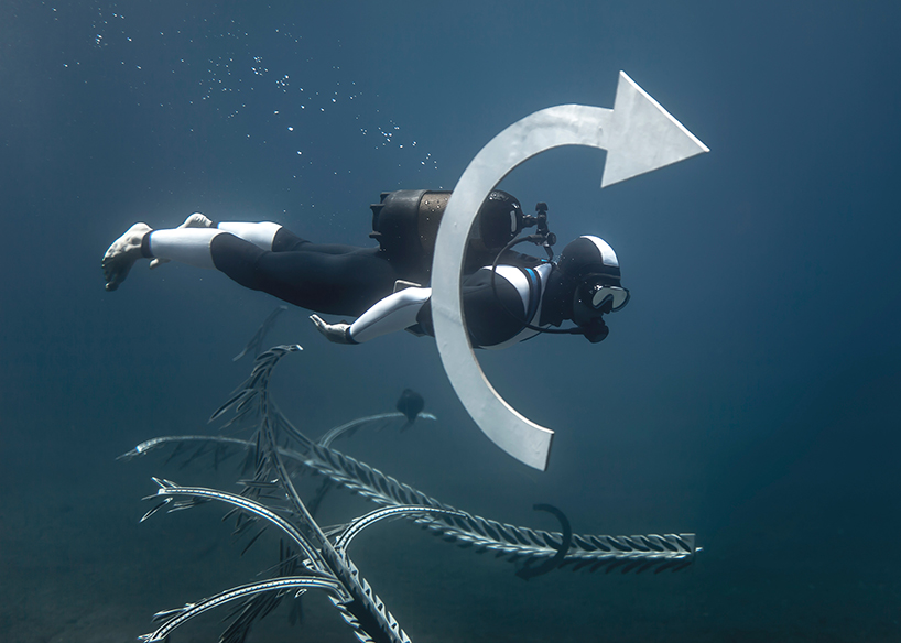 hortense le calvez + mathieu goussin showcase underwater art installation below the aegean sea