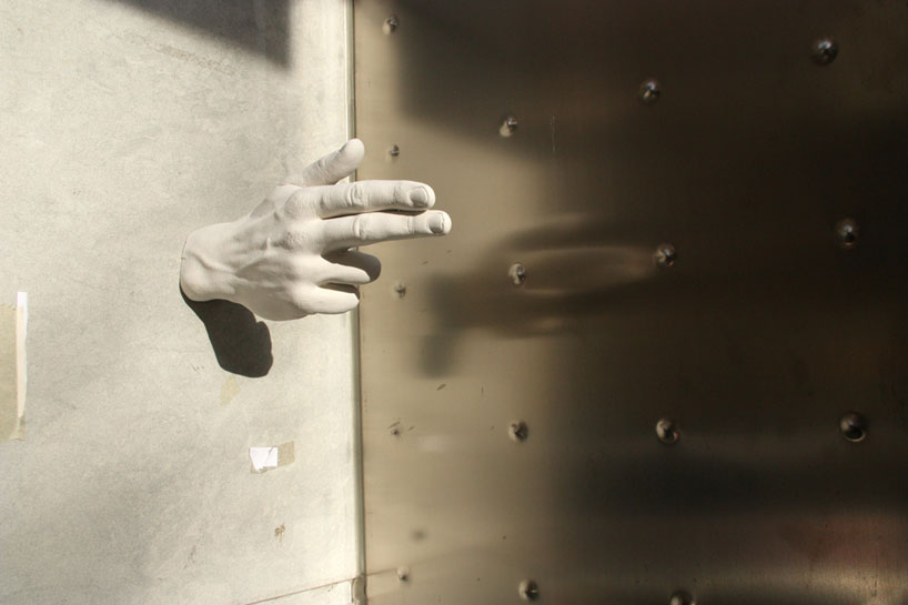 metaphorical street hand intervention in barcelona
