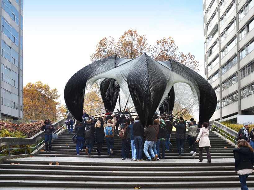 robotically fabricated carbon and glass fibre pavilion by ICD + ITKE