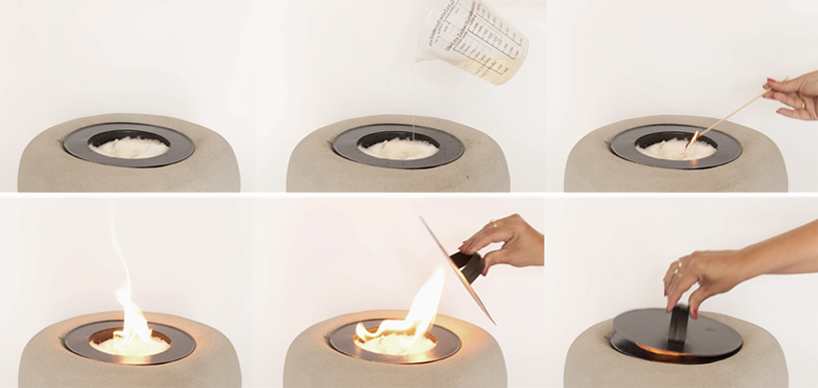 AB concrete design's glowing flambeaus that floats in water 