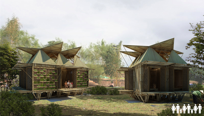 low cost bamboo housing in vietnam by H&P architects
