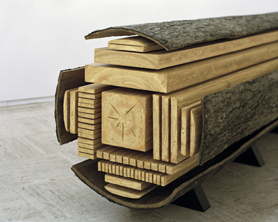 billon polystyrene log sculpture by vincent kohler