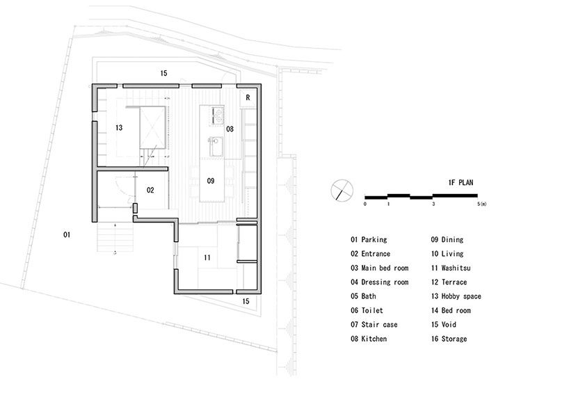 movedesign: house in nanakuma features layered staircase