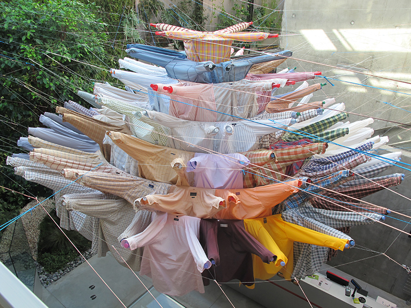 andré castro vasconcelos creates spaces made with clothes using the vitruvian virtues