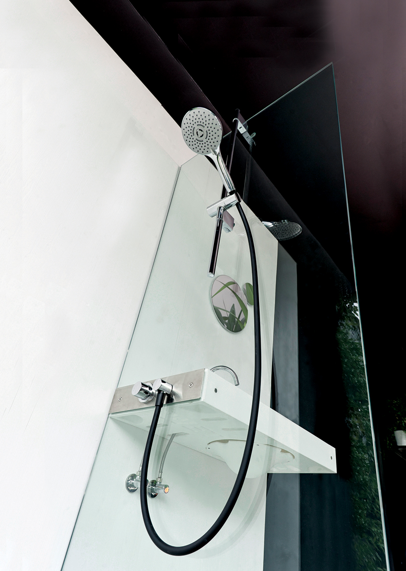 WET italia's HOST bathroom system connects wash basin and shower wall
