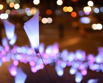 BW architects: kinetic LED installation at tribeca film festival opening