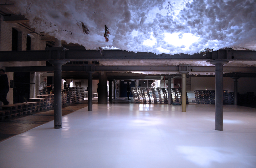 SHSH fills former sugar factory with spring cloud scenography