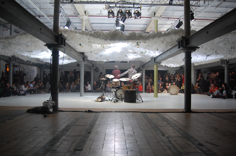SHSH fills former sugar factory with spring cloud scenography