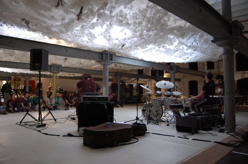 SHSH fills former sugar factory with spring cloud scenography